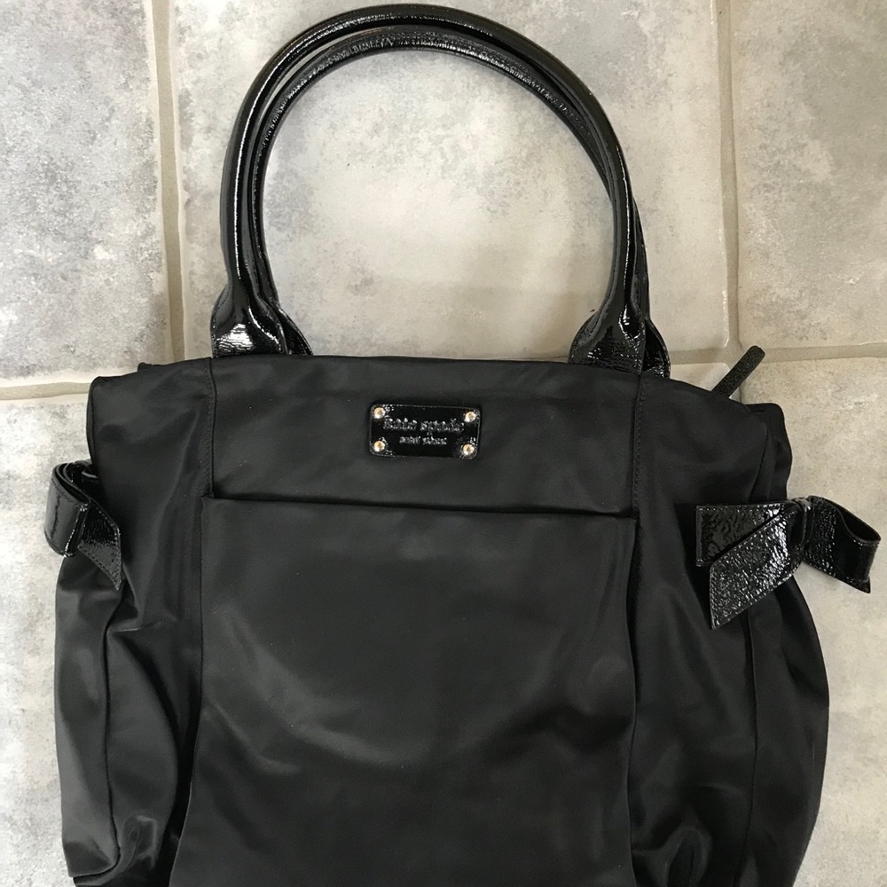 Kate Spade Black Nylon Tote w/ Patent Accents